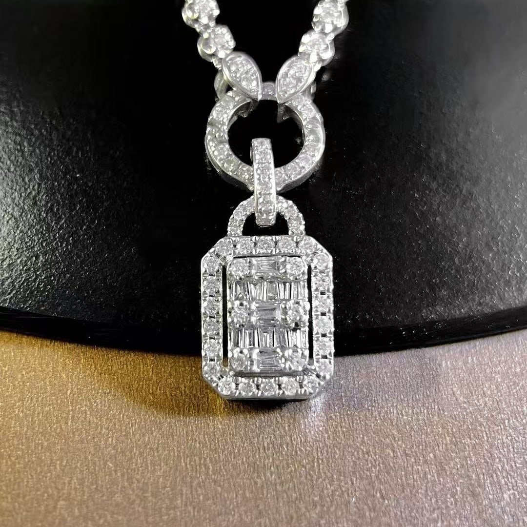 14k Gold 1 Ct Natural H Diamond Necklace - 2