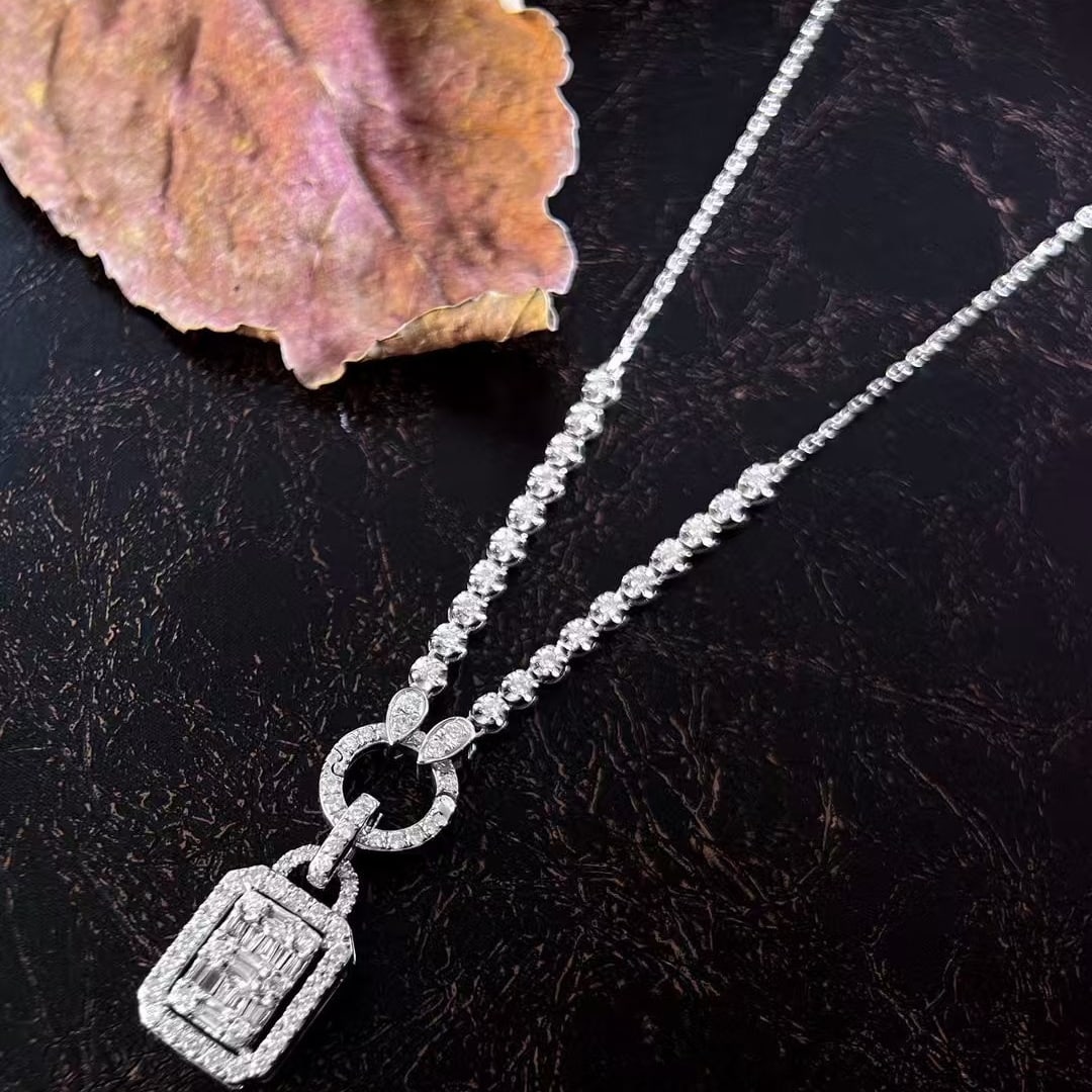 14k Gold 1 Ct Natural H Diamond Necklace - 4