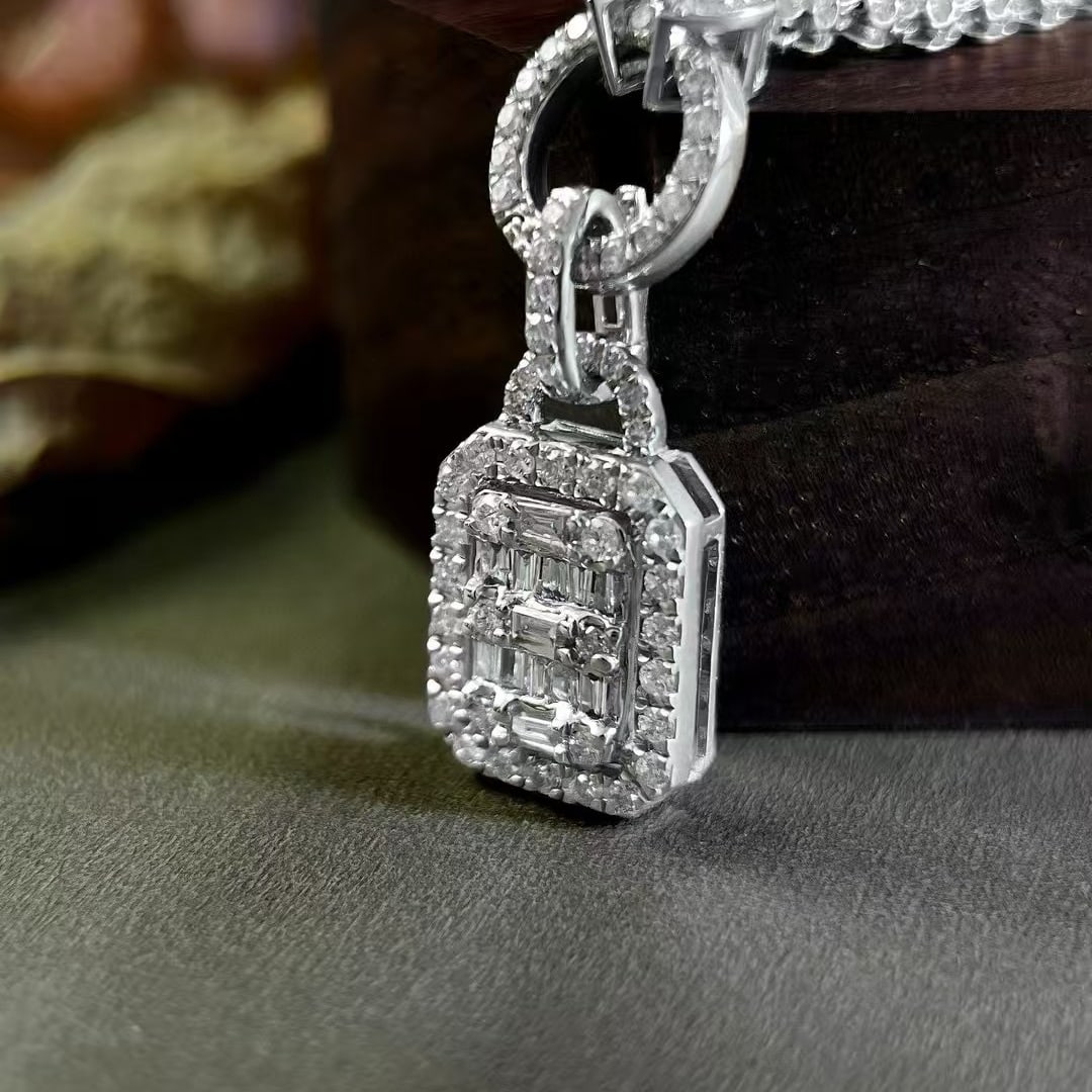 14k Gold 1 Ct Natural H Diamond Necklace - 6