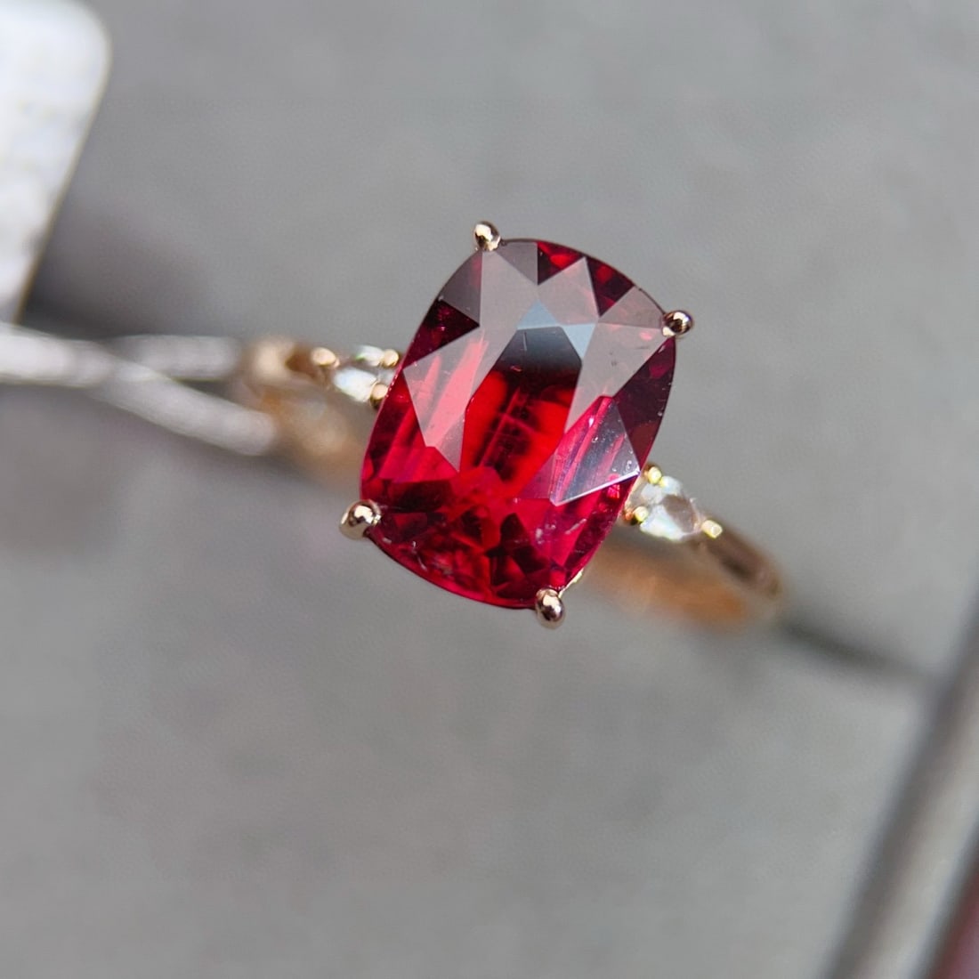 14k Gold 2.9 Ct Natural Tourmaline & Sapphire Ring - 2