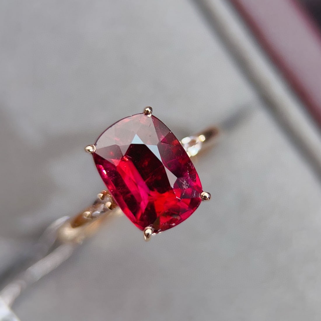 14k Gold 2.9 Ct Natural Tourmaline & Sapphire Ring - 6