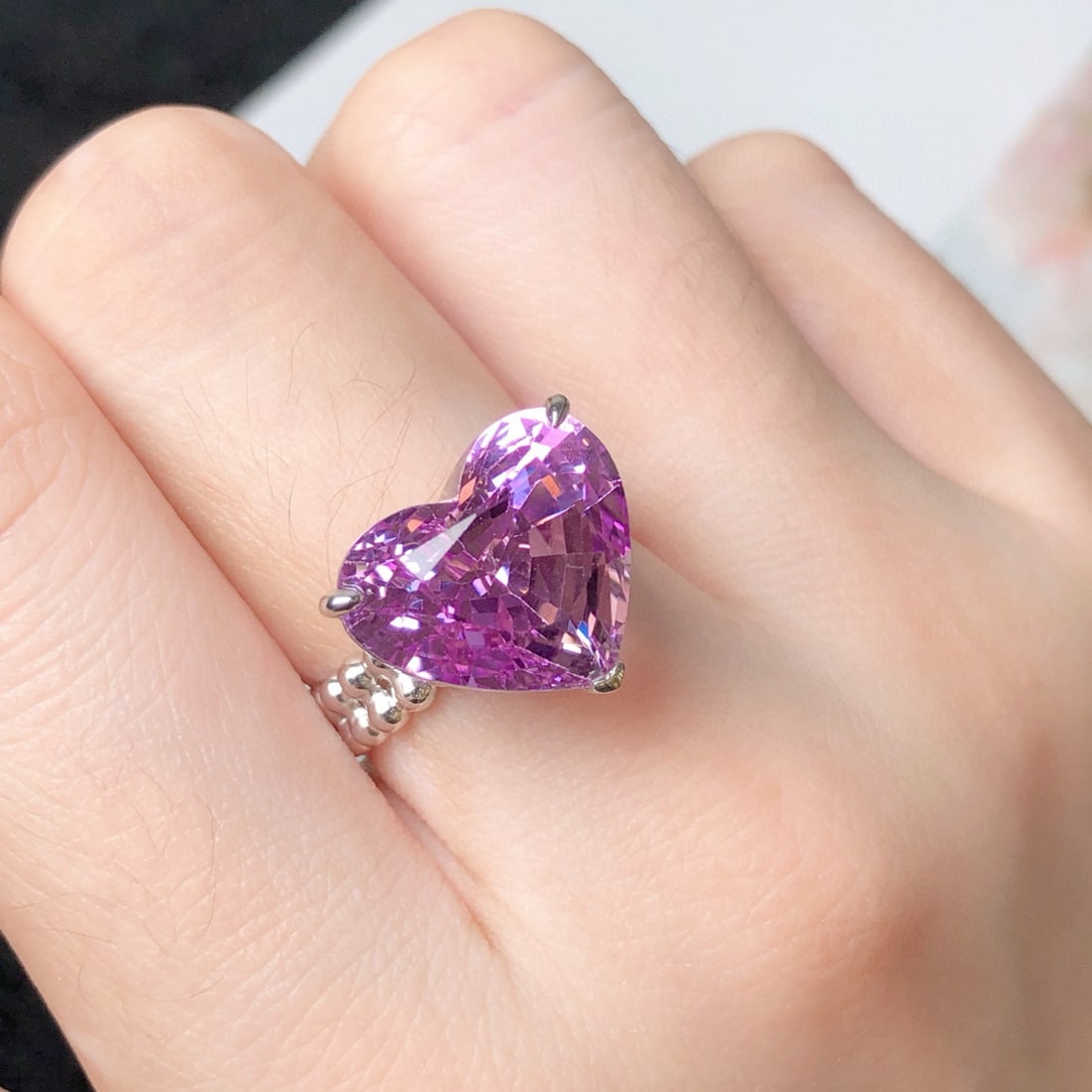 14k Gold 11.59 Ct Natural Kunzite Ring - 6