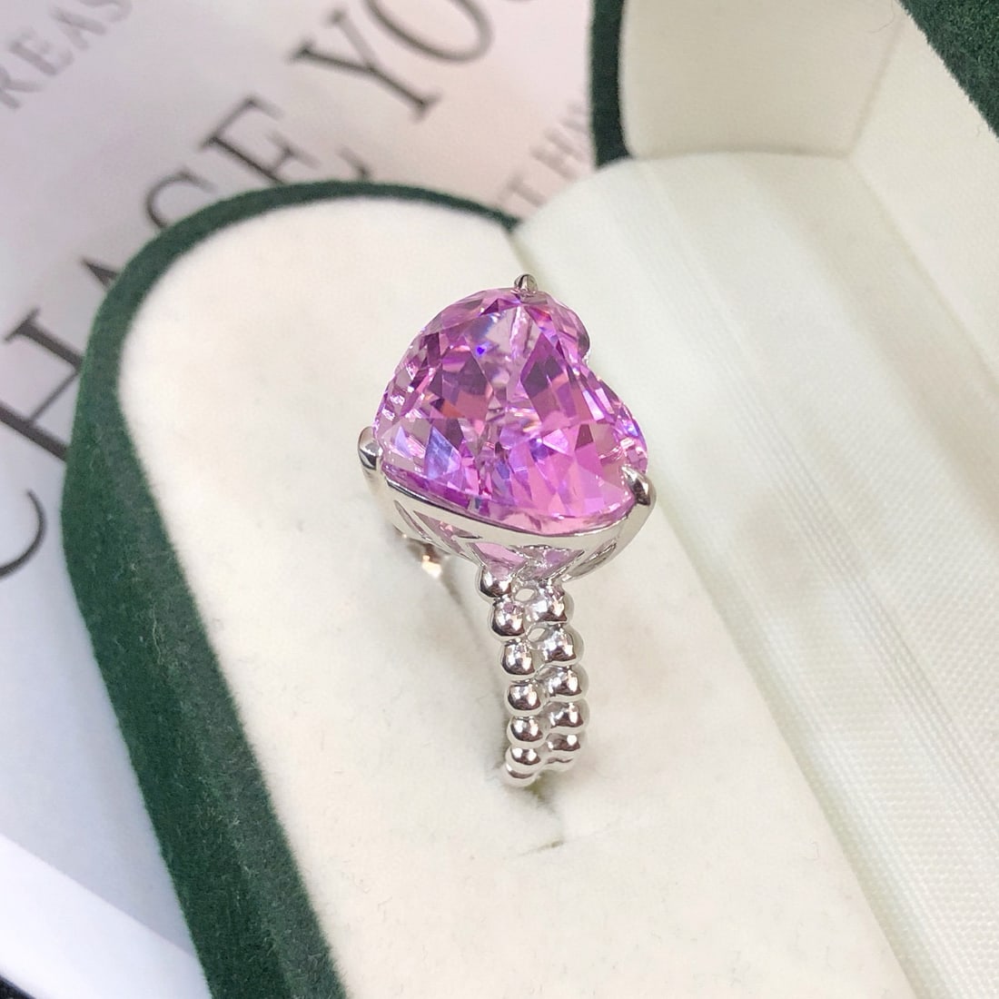 14k Gold 11.59 Ct Natural Kunzite Ring - 8
