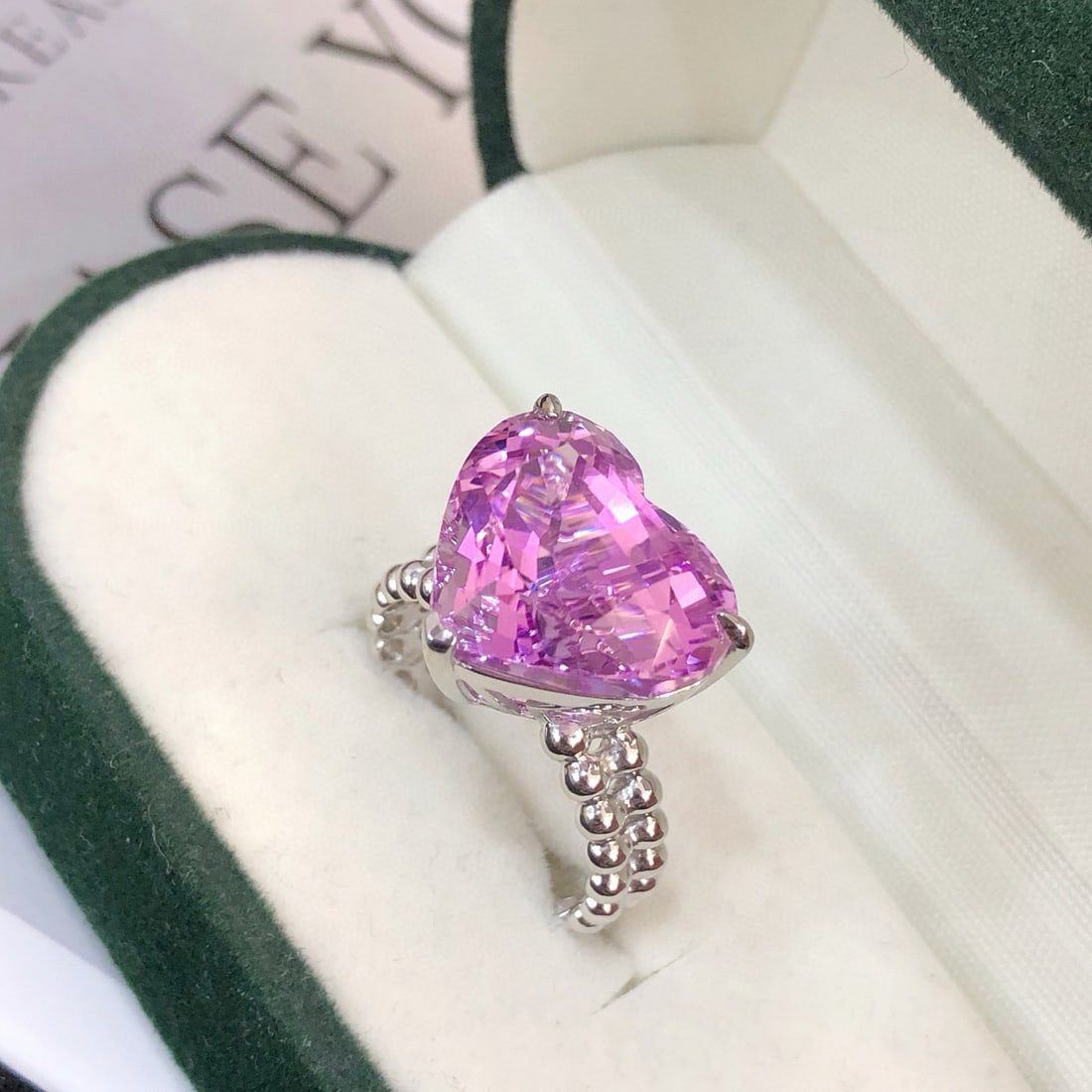 14k Gold 11.59 Ct Natural Kunzite Ring - 9