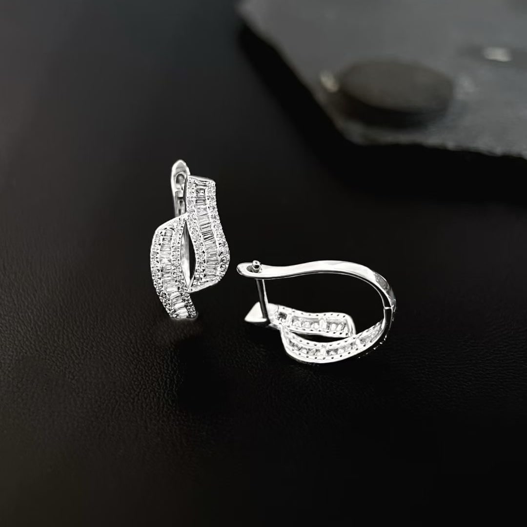 14k Gold 0.5 Ct Natural H Diamond Earrings - 4
