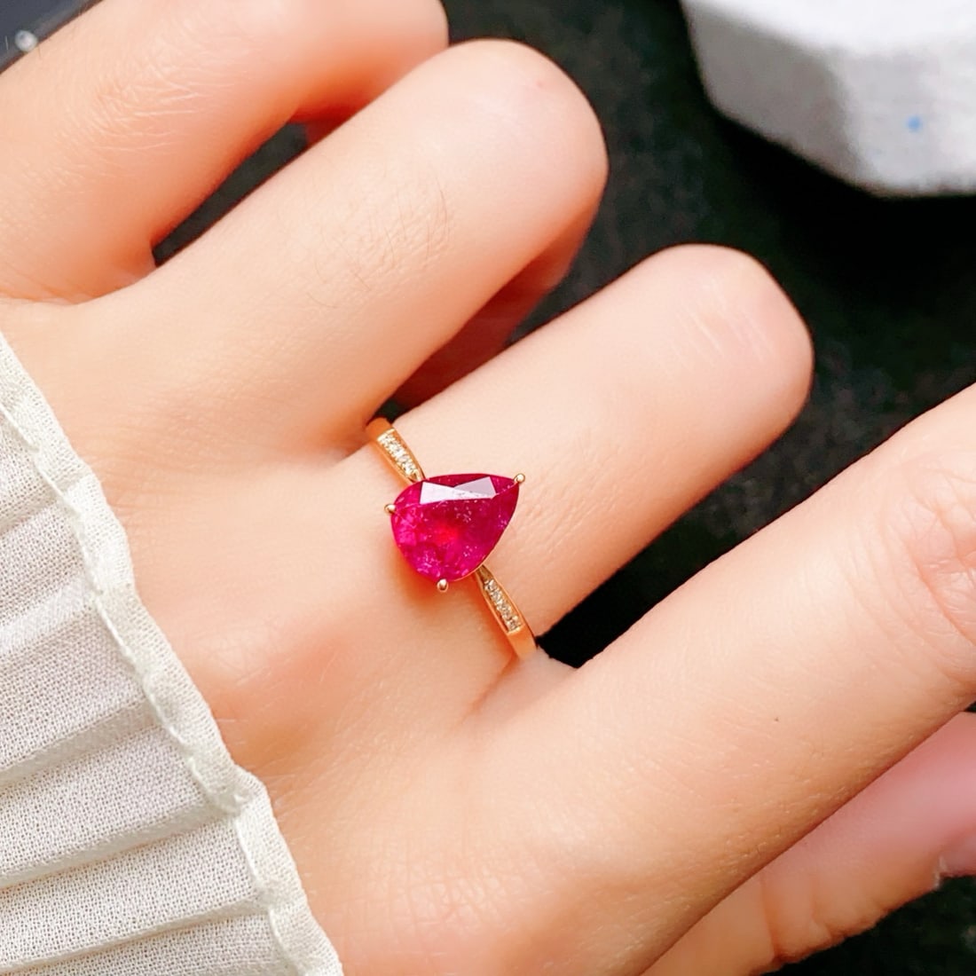 14k Gold 1.73 Ctw Natural Tourmaline & Diamond Ring - 6