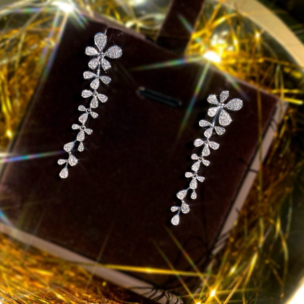14k Gold 0.4 Ct Natural H Diamond Earrings - 2