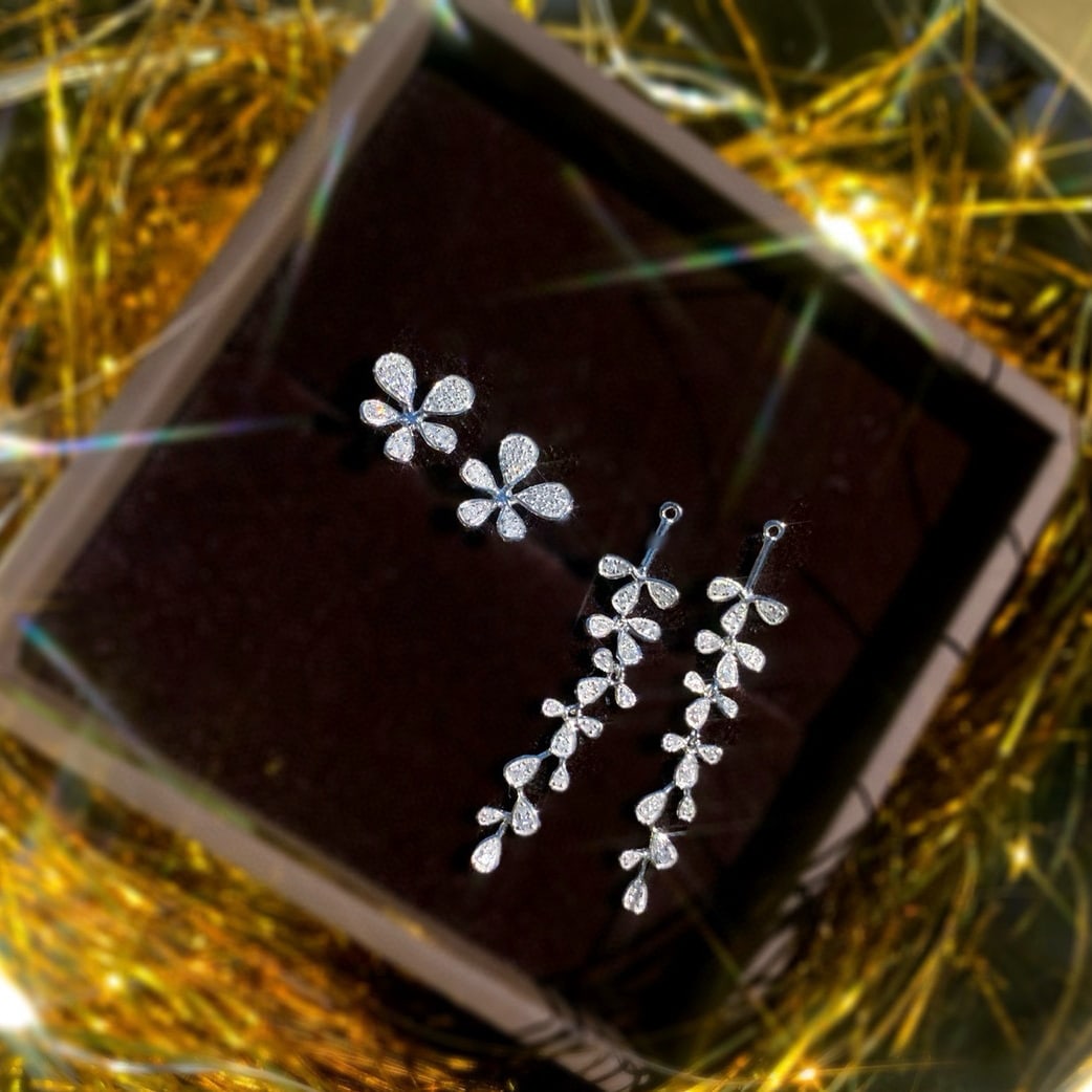 14k Gold 0.4 Ct Natural H Diamond Earrings - 4