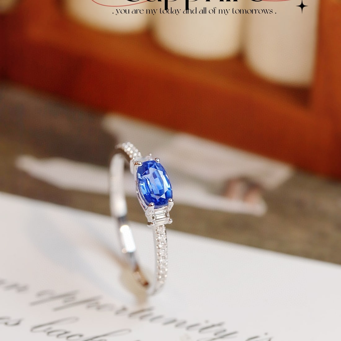 14k Gold 0.94 Ctw Natural Sapphire & Diamond Ring: Ref:231082097 // gold content:14k gold // ring size:7. 25us // // main gemstone:sapphire // shape:cushion // carat weight:0. 83ct // color:cornflower blue // treatment:natural // // adjacent gemstone