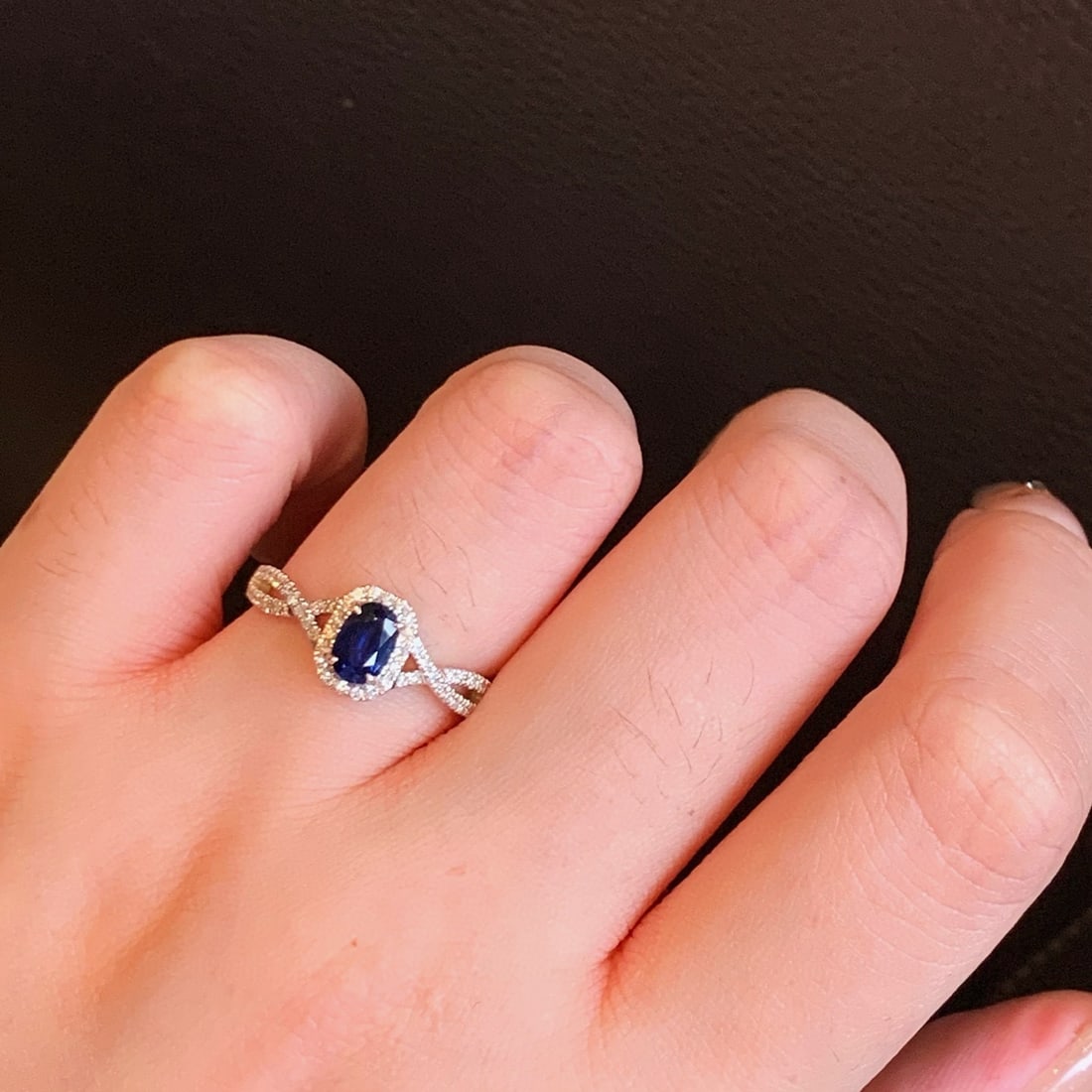 14k Gold 0.87 Ctw Natural Sapphire & Diamond Ring - 5