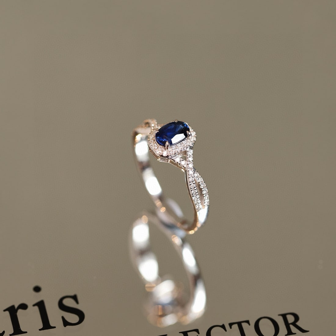14k Gold 0.87 Ctw Natural Sapphire & Diamond Ring - 8