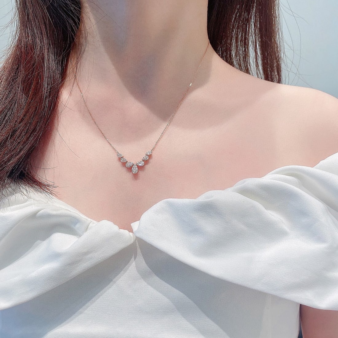 14k Gold 0.35 Ctw Natural H Diamond Necklace - 3