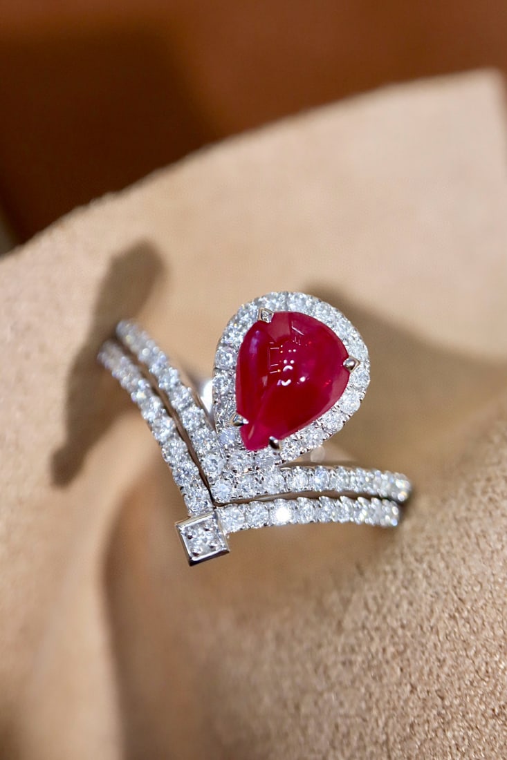 14k Gold 1.52 Ctw Natural Ruby & Diamond Ring (1 of 8)