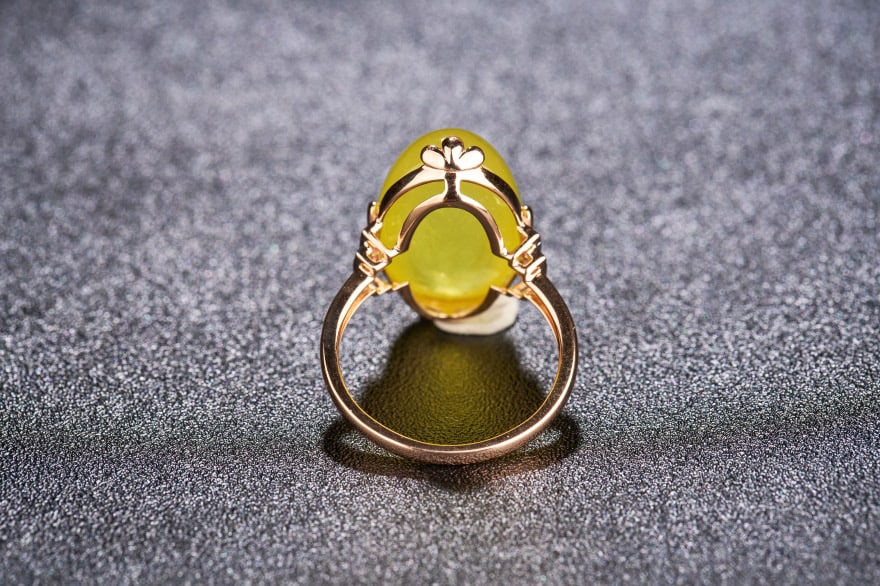 14k Gold 15.1 Ct Natural Prehnite & Diamond & Ruby Ring - 5
