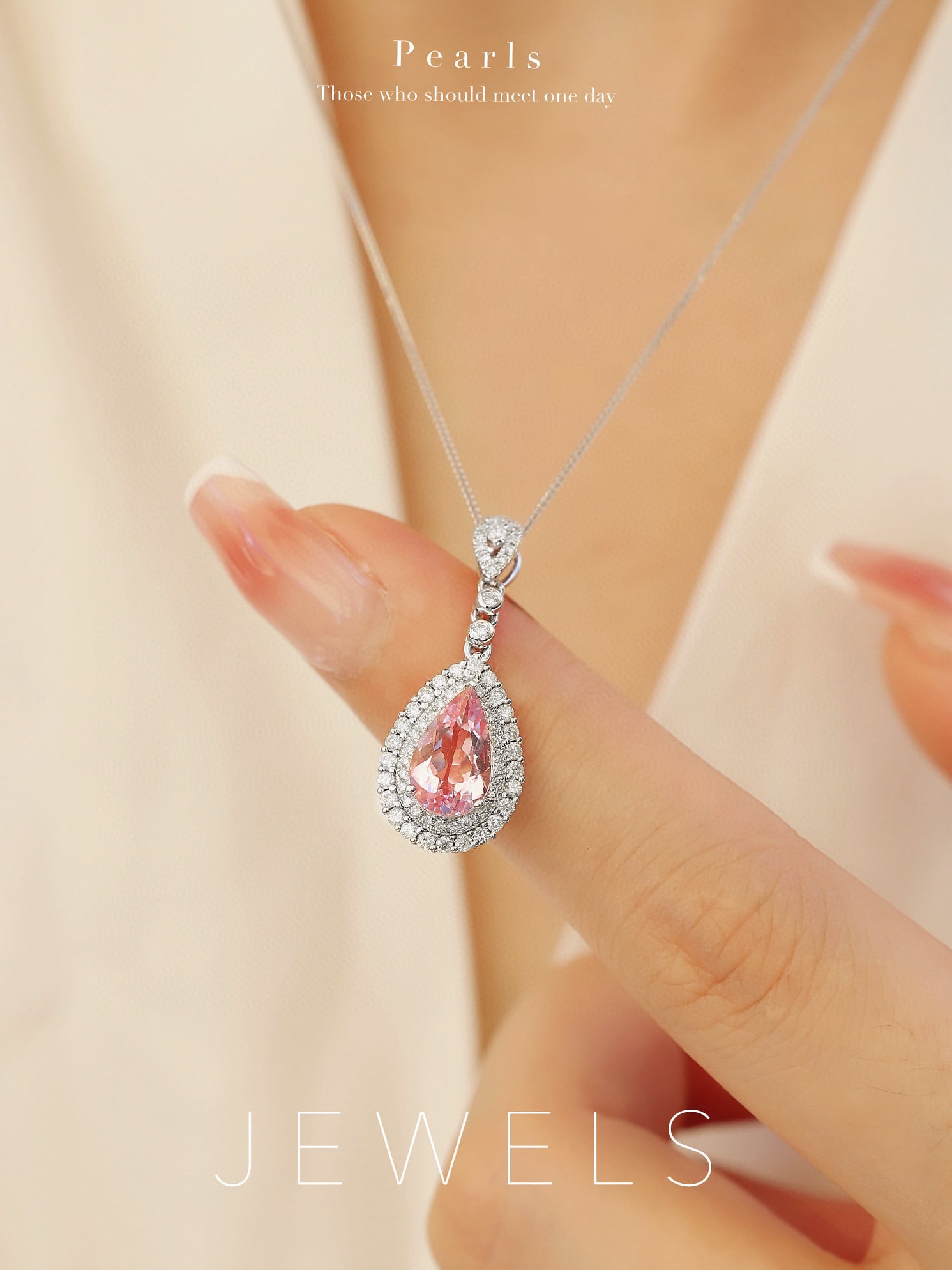 14k Gold 1.56 Ctw Natural Morganite & Diamond Pendant( Without Chain ) - 3
