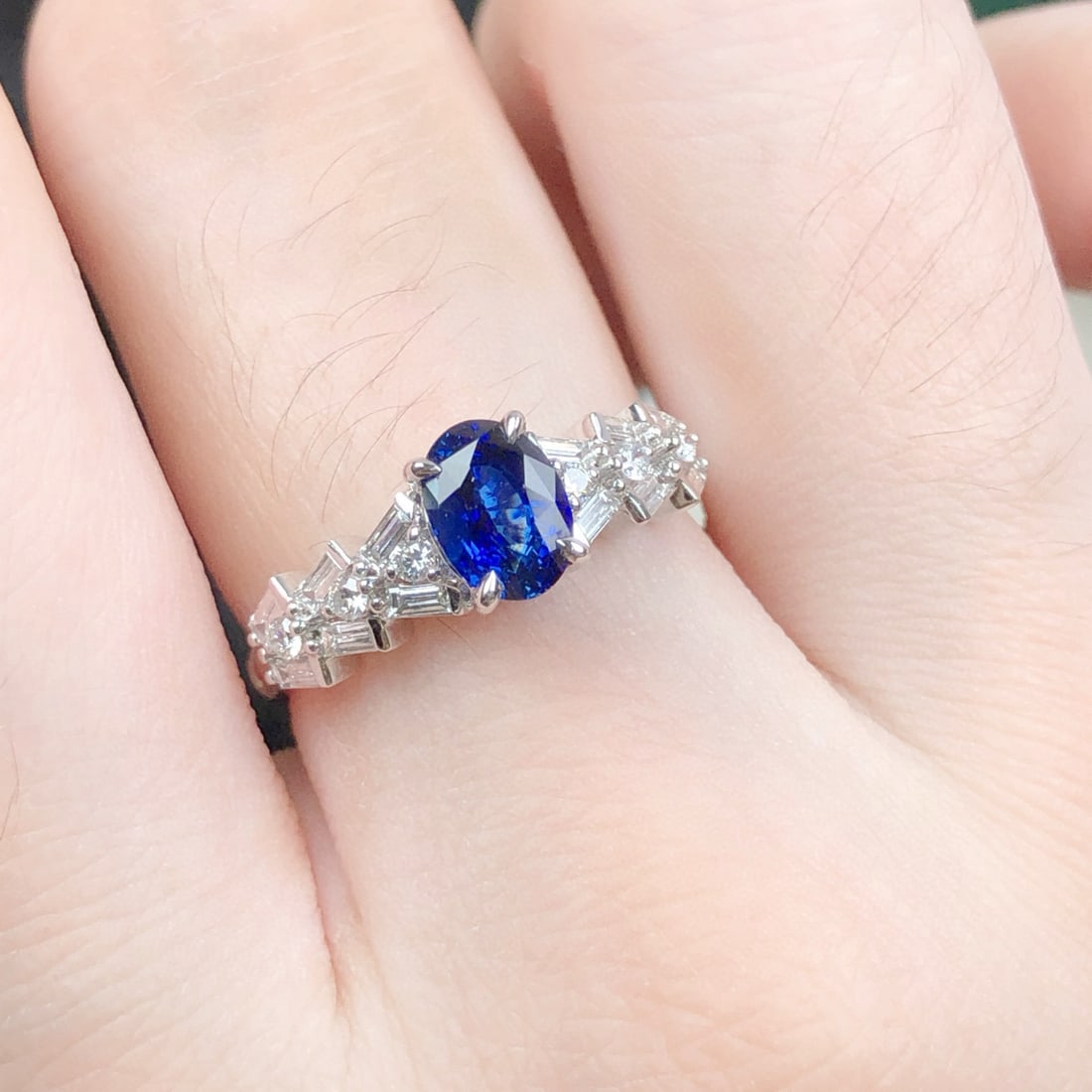 14k Gold 1.64 Ctw Natural Sapphire & Diamond Ring - 8