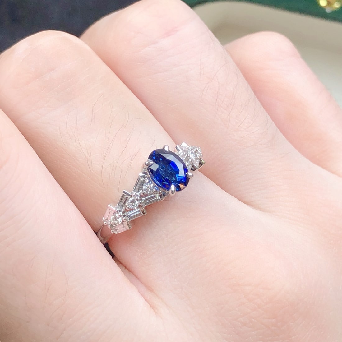 14k Gold 1.64 Ctw Natural Sapphire & Diamond Ring - 9