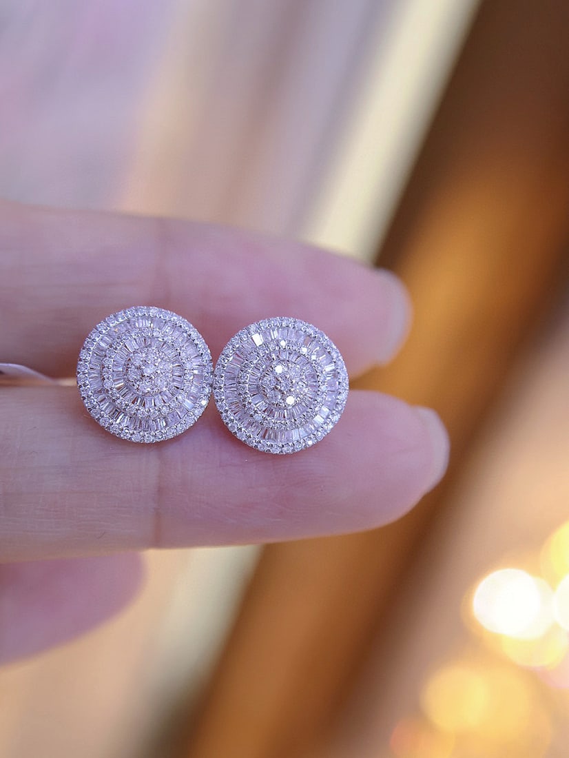 14k Gold 0.8 Ct Natural H Diamond Earrings - 2