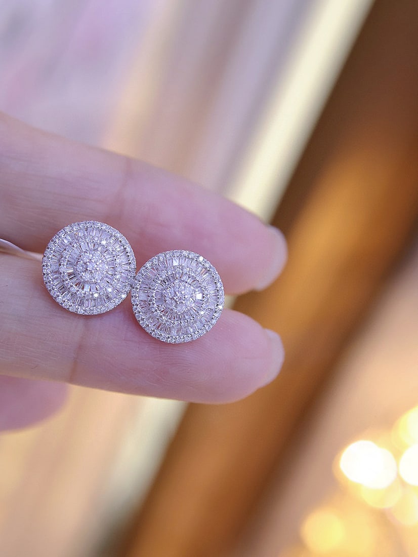 14k Gold 0.8 Ct Natural H Diamond Earrings - 3
