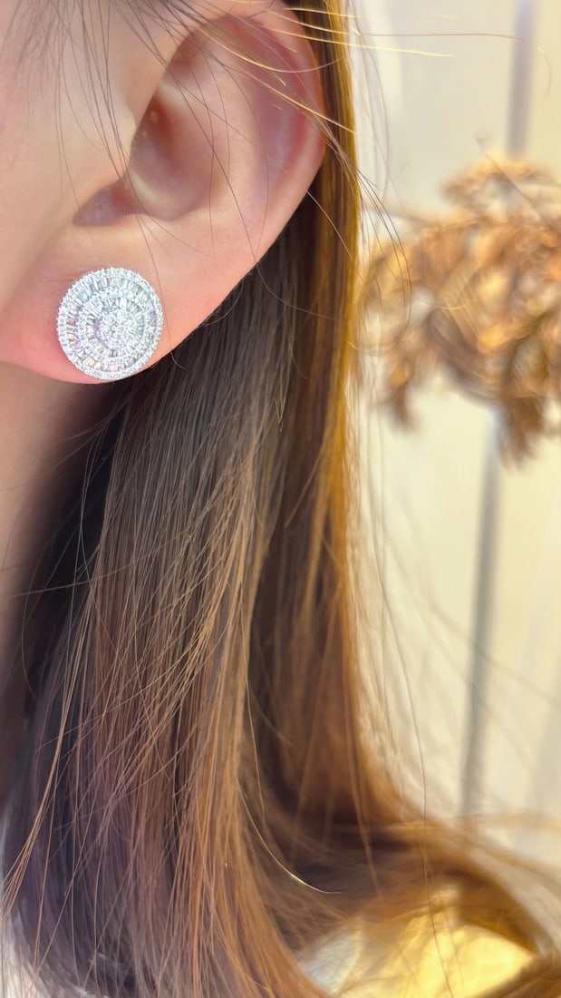 14k Gold 0.8 Ct Natural H Diamond Earrings - 4