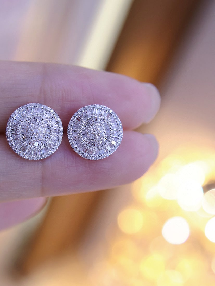 14k Gold 0.8 Ct Natural H Diamond Earrings - 6