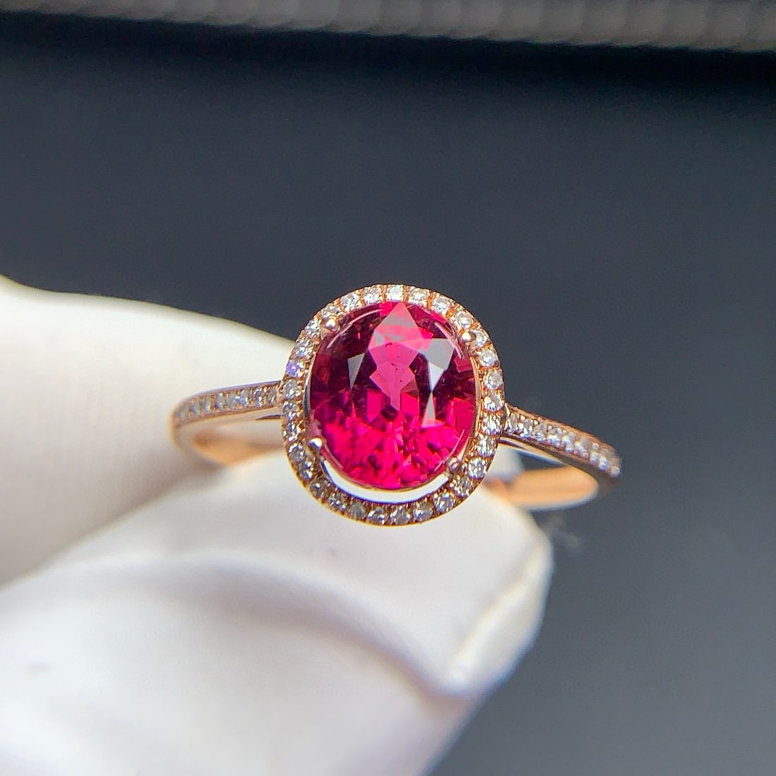 14k Gold 1.3 Ct Natural Tourmaline & Diamond Ring - 3