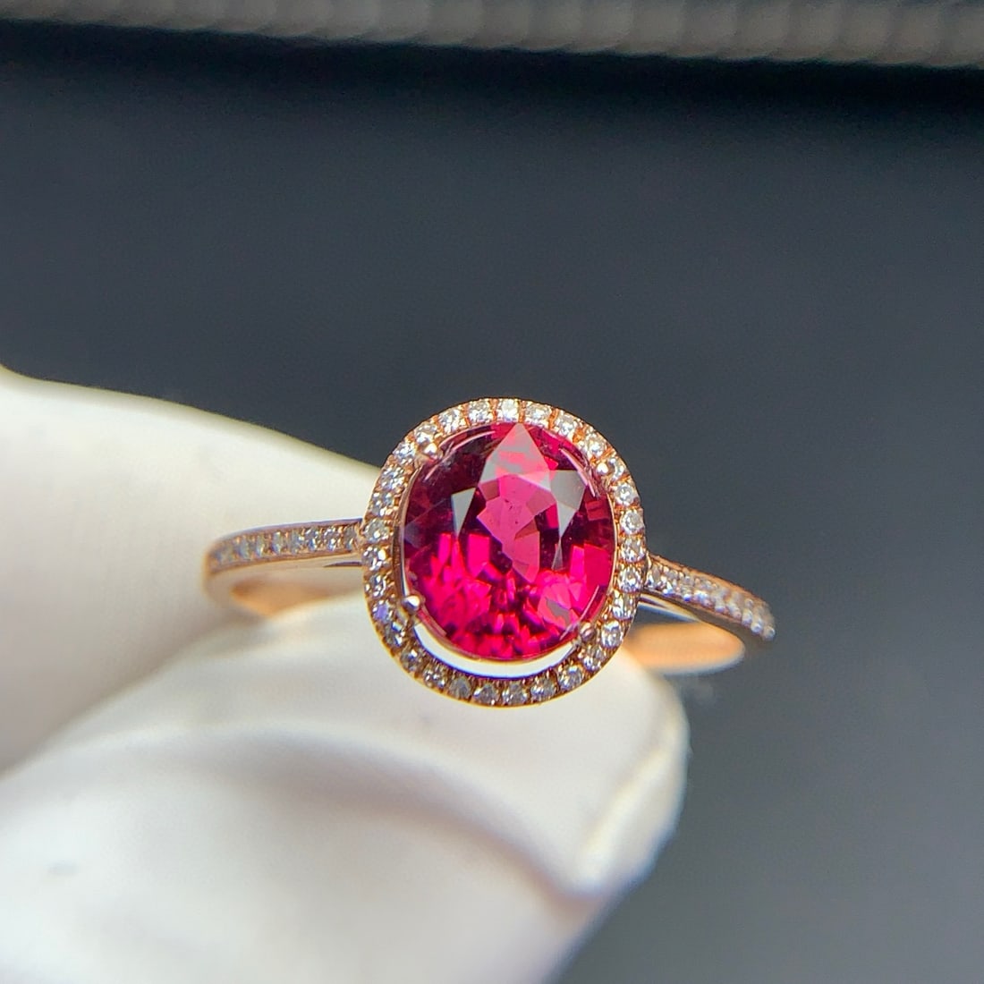 14k Gold 1.3 Ct Natural Tourmaline & Diamond Ring - 5