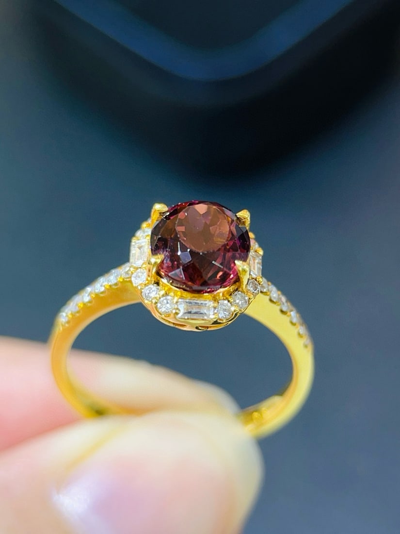 14k Gold 2.70 Ctw Natural Tourmaline & Diamond Ring - 5