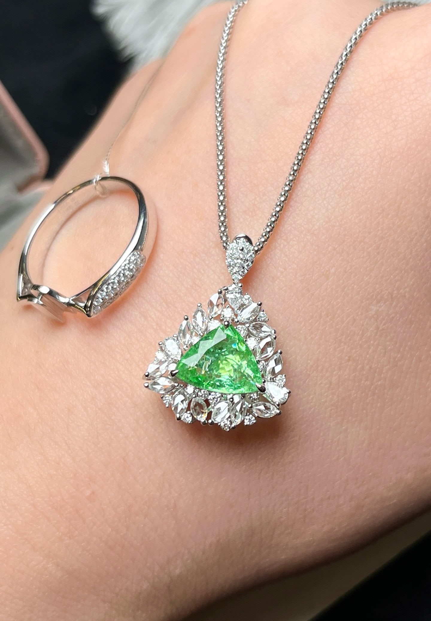 14k Gold 3.00 Ctw Natural Paraiba Tourmaline & Diamond Ring/pendant( Without Chain ) - 3