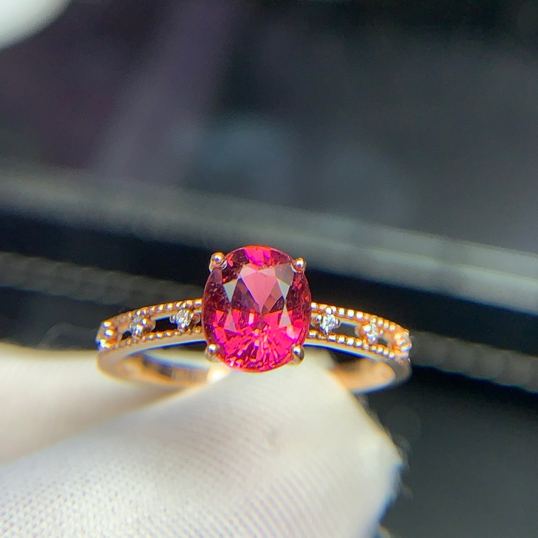 14k Gold 1.35 Ct Natural Tourmaline & Diamond Ring - 8
