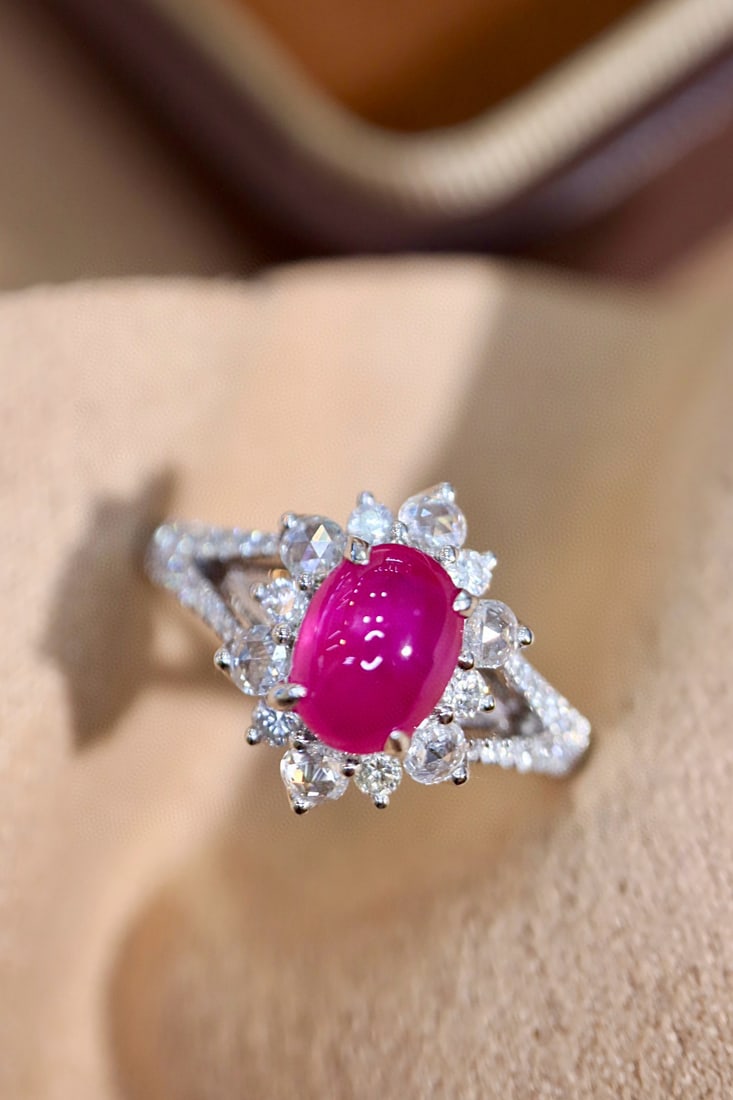 14k Gold 1.59 Ctw Natural Ruby & Diamond Ring: Ref:231082423 // gold content:14k gold // ring size:7. 25us // // main gemstone:ruby // shape:oval // carat weight:1. 18ct // color:red // treatment:natural // // adjacent gemstone 2 : diamond //