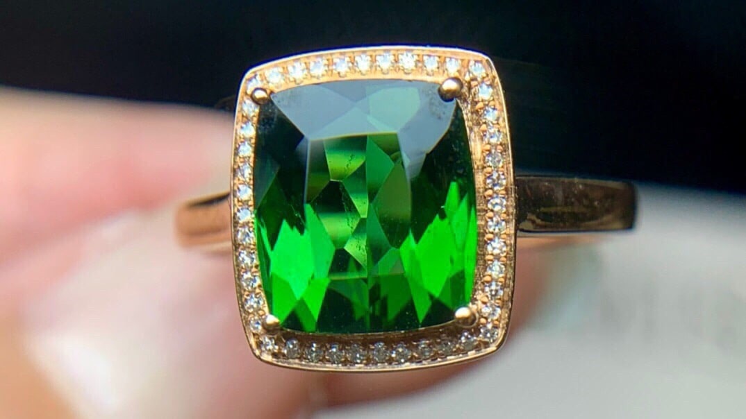 14k Gold 4.7 Ct Natural Tourmaline & Diamond Ring - 3