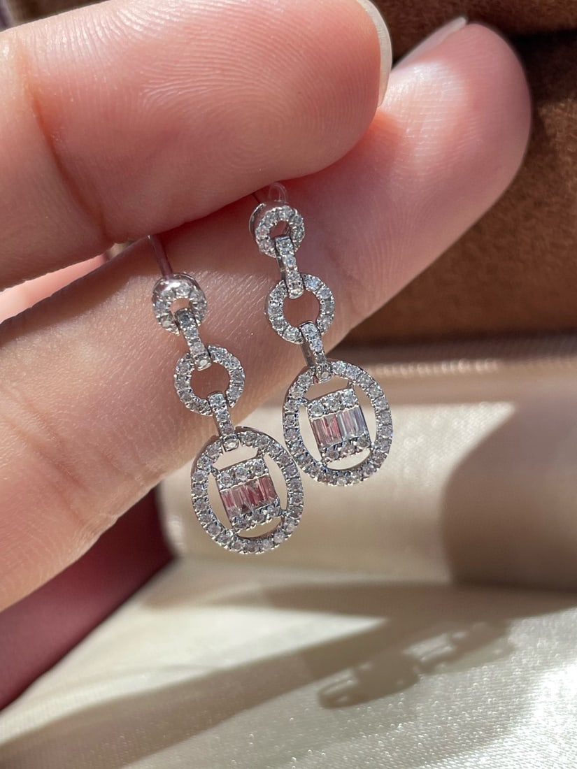 14k Gold 0.36 Ct Natural H Diamond Earrings - 5