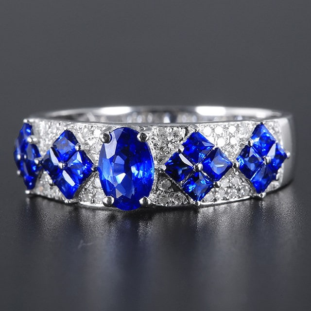 14k Gold 1.06 Ctw Natural Sapphire & Sapphire Ring - 2