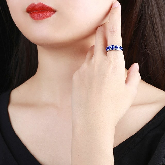 14k Gold 1.06 Ctw Natural Sapphire & Sapphire Ring - 5
