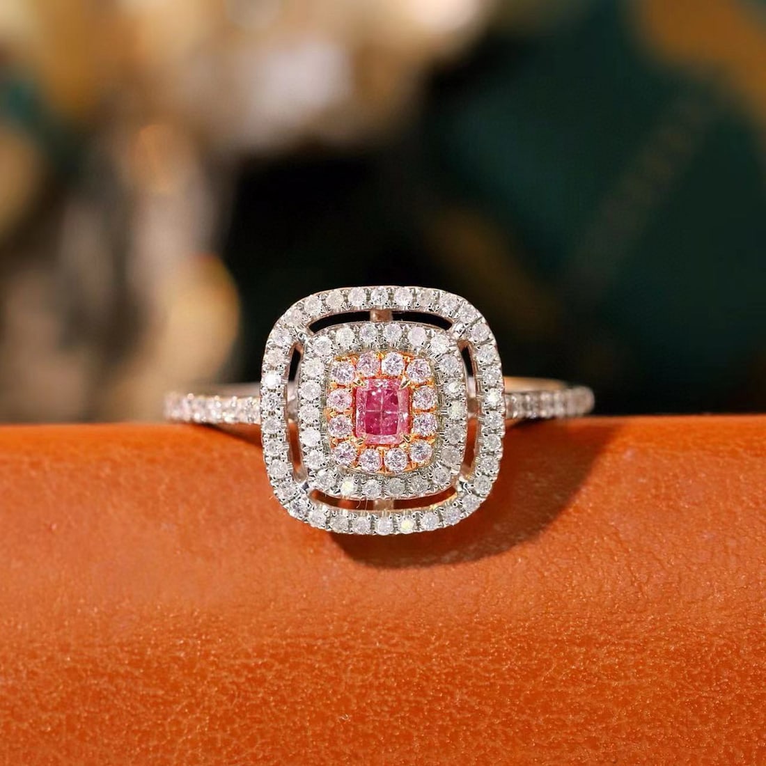 14k Gold 0.53 Ctw Natural Pink Diamond & Diamond Ring - 5