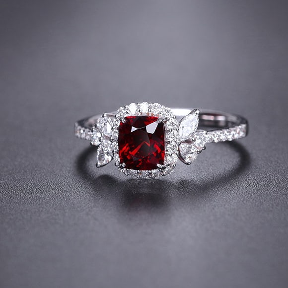 14k Gold 1.51 Ctw Natural Spinel & Diamond Ring - 3