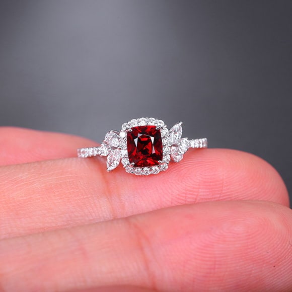 14k Gold 1.51 Ctw Natural Spinel & Diamond Ring - 6