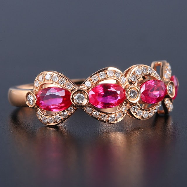 14k Gold 1.25 Ctw Natural Ruby & Diamond Ring - 3