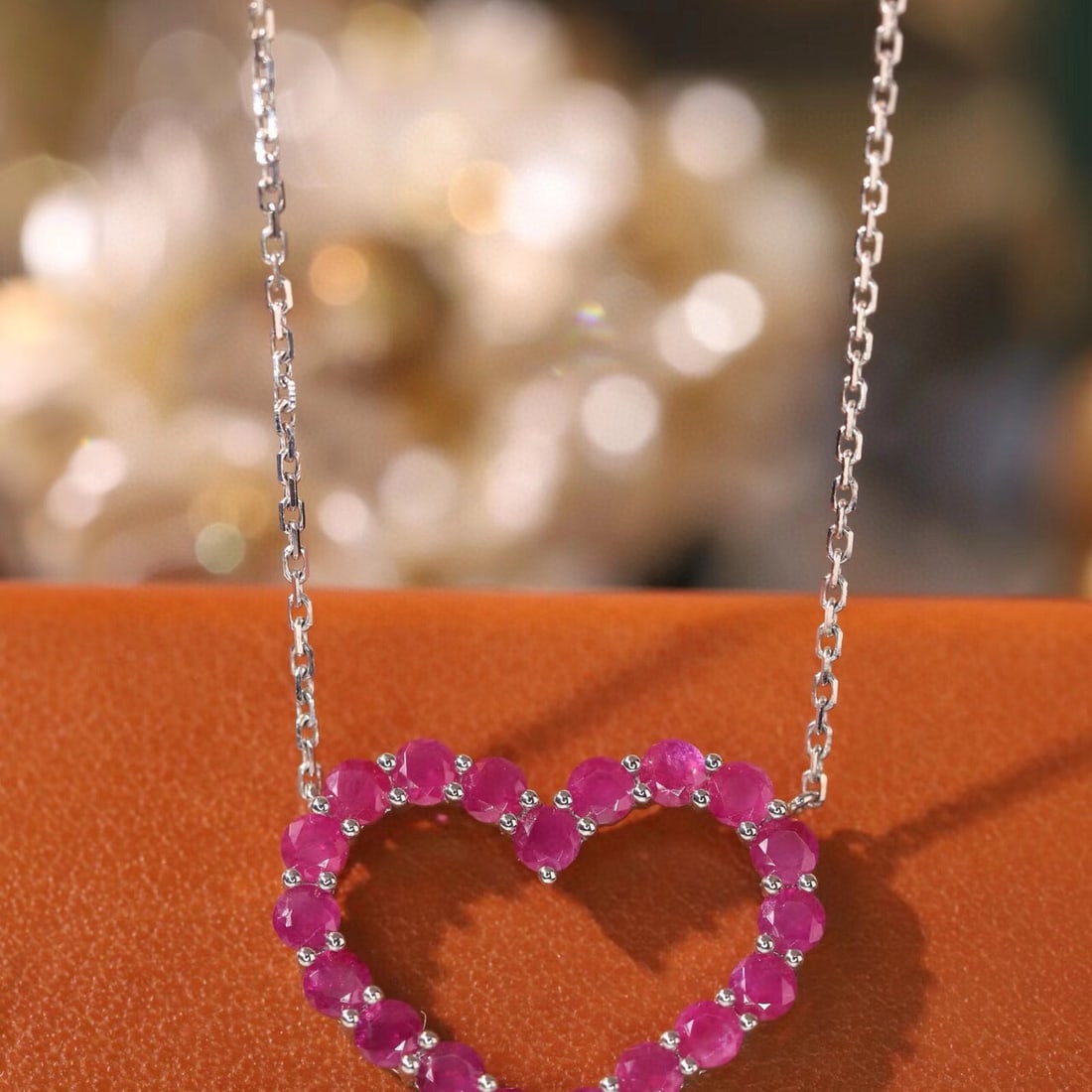 14k Gold 1.95 Ct Natural Ruby Necklace - 3