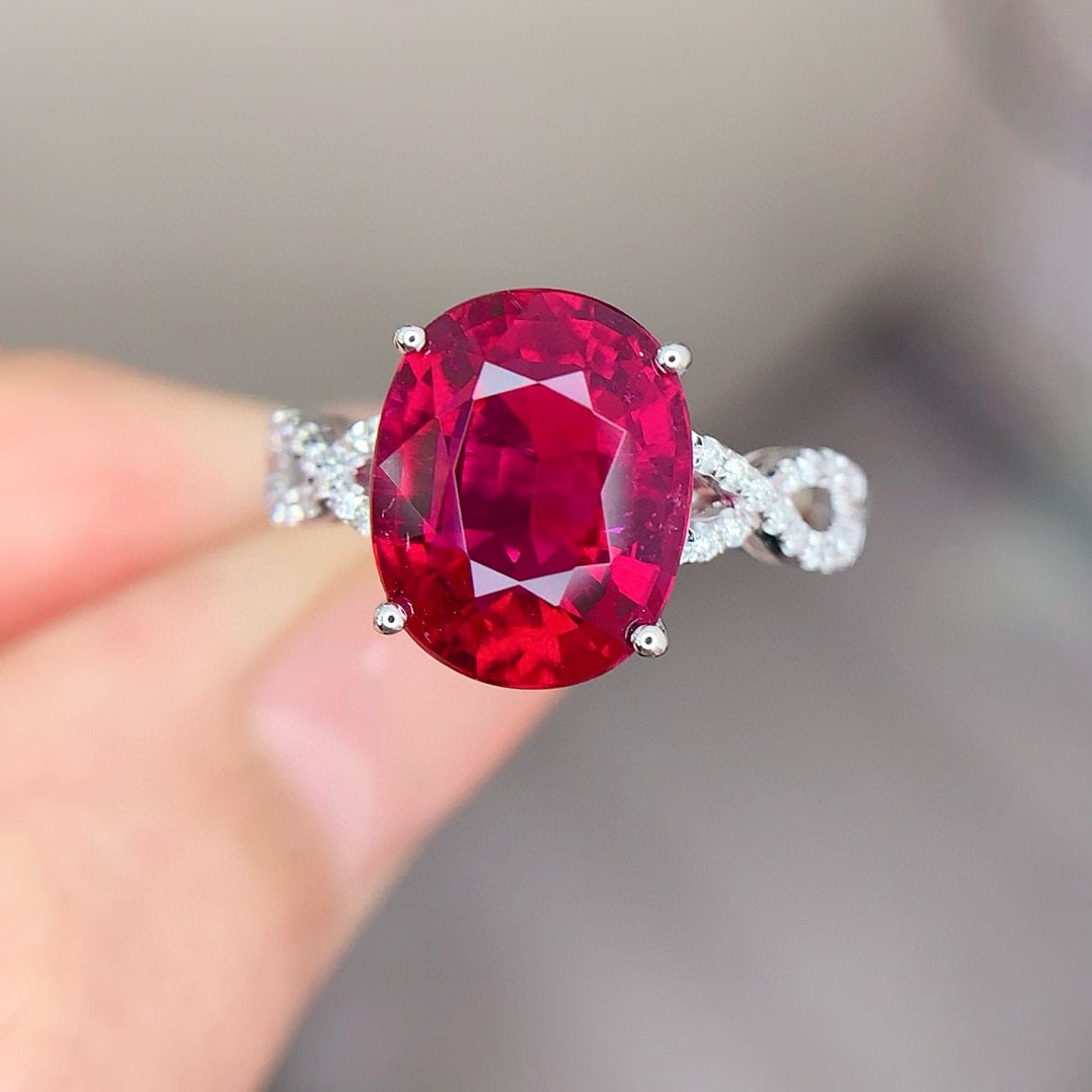 14k Gold 4.2 Ct Natural Tourmaline & Diamond Ring (1 of 7)