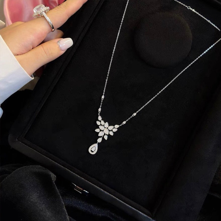 14k Gold 0.4 Ct Natural H Diamond Necklace - 2