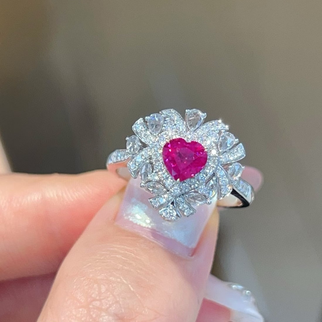 14k Gold 1.25 Ctw Natural Ruby & Diamond Ring - 2