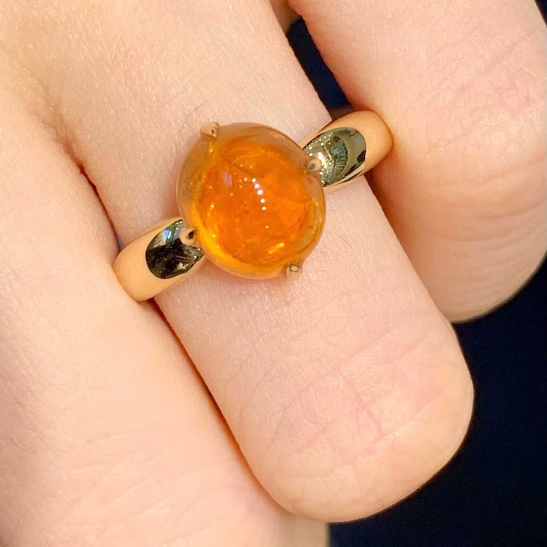 14k Gold 4.65 Ct Natural Spessartine Ring - 3