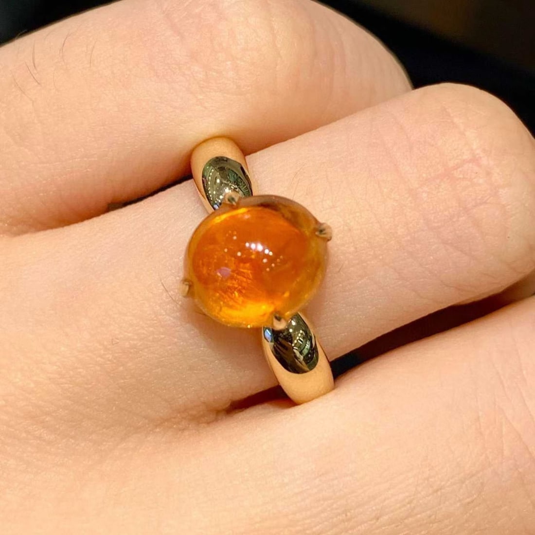 14k Gold 4.65 Ct Natural Spessartine Ring - 4