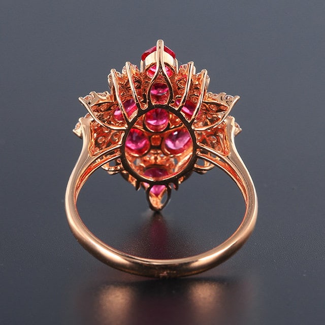 14k Gold 2.78 Ctw Natural Ruby & Diamond Ring - 4