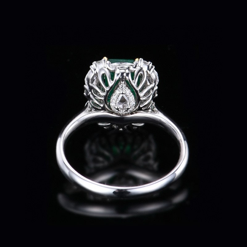 14k Gold 1.99 Ctw Vivid Green Natural Emerald & Diamond Ring/pendant( Without Chain ) - 6