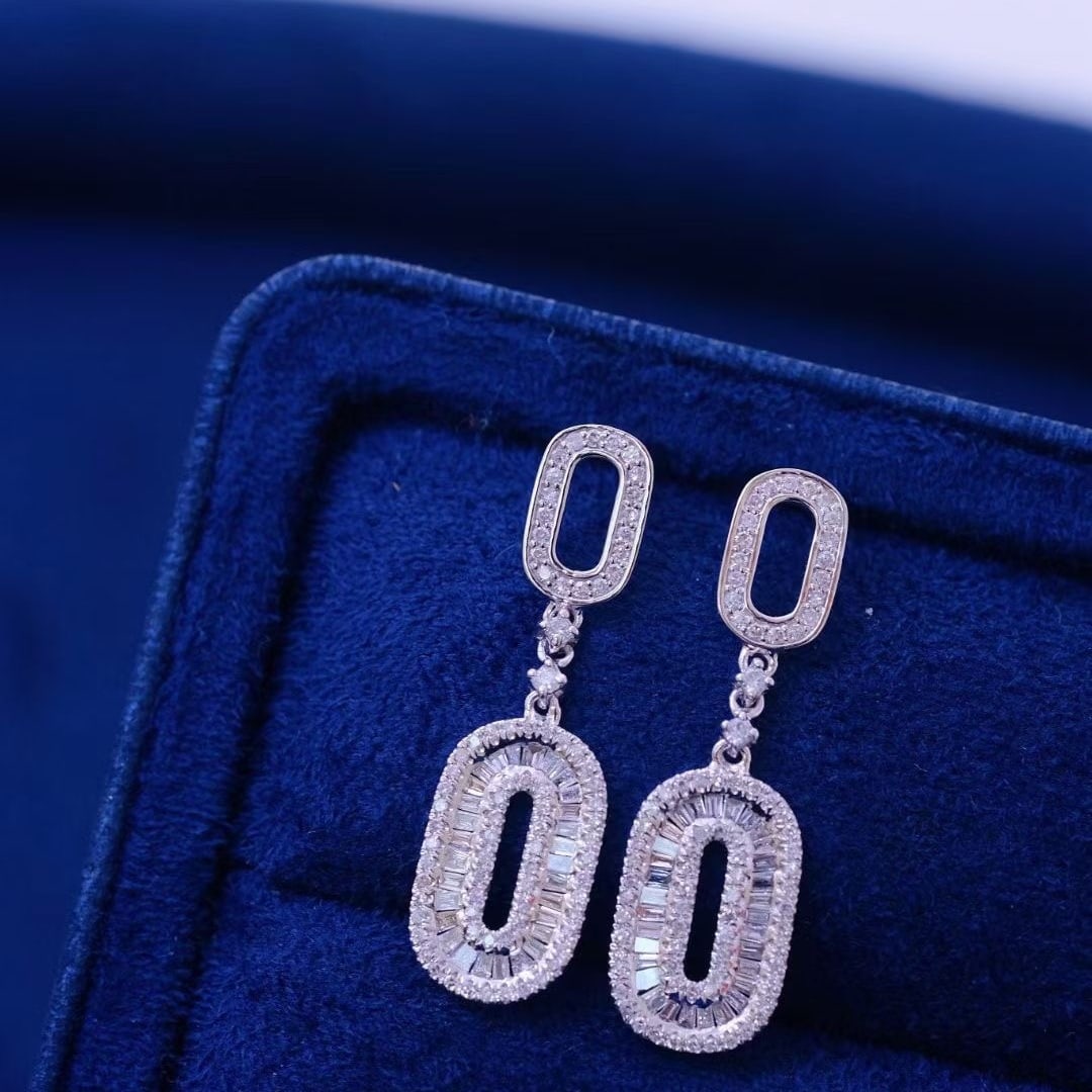 14k Gold 1 Ct Natural H Diamond Earrings - 6