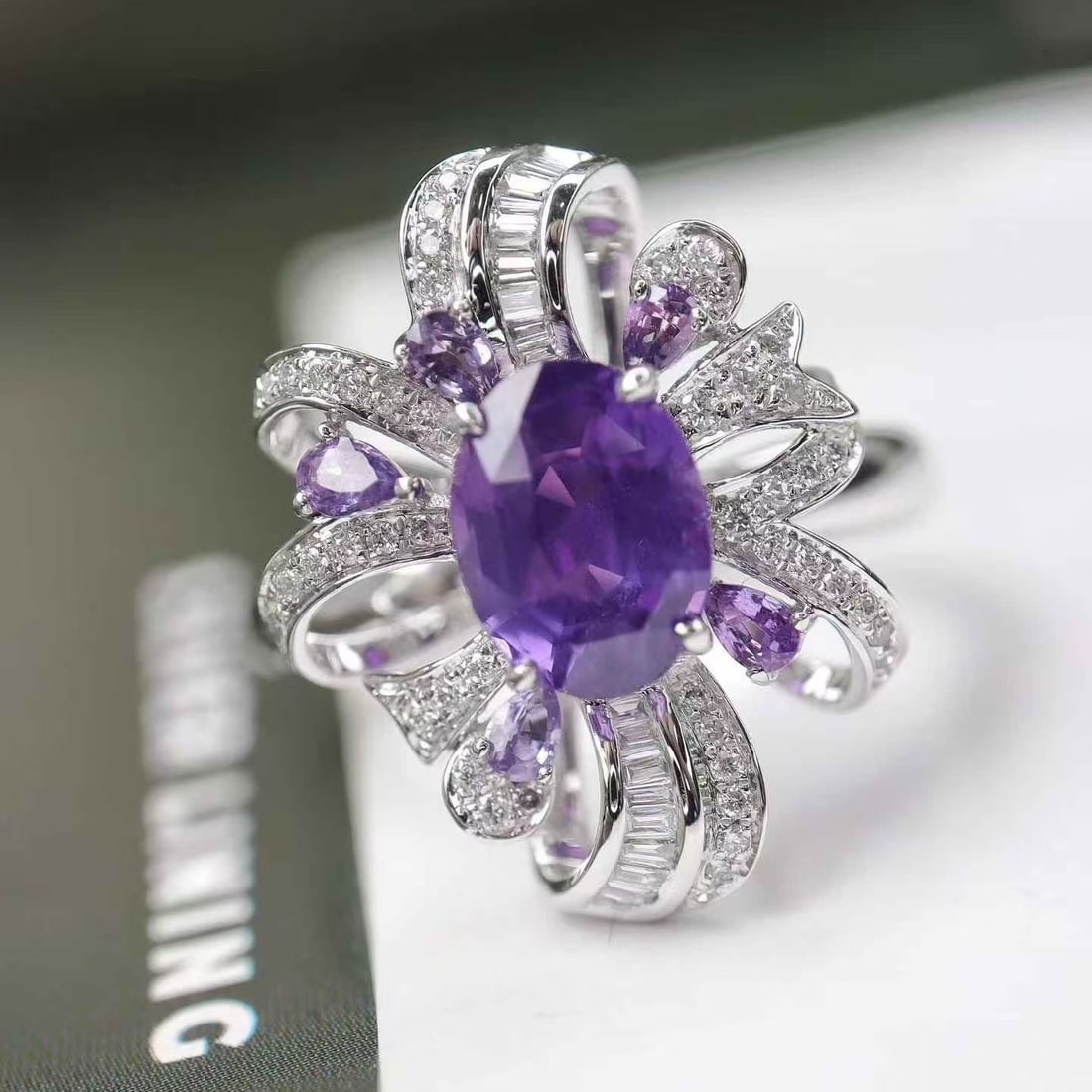14k Gold 2.35 Ctw Natural Sapphire & Diamond Ring - 3