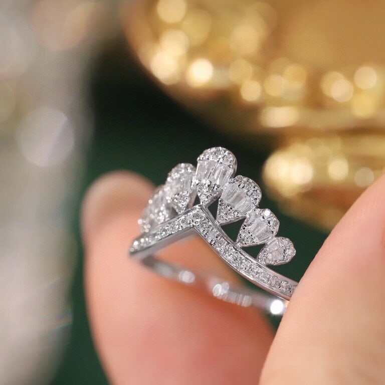 14k Gold 0.4 Ct Natural H Diamond Ring - 3